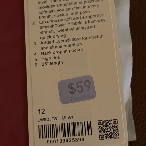 Lululemon Align HR Pant 25" *Pockets NWT Size 12 Mulled Wine MLWI Nulu High Rise - Picture 4 of 5